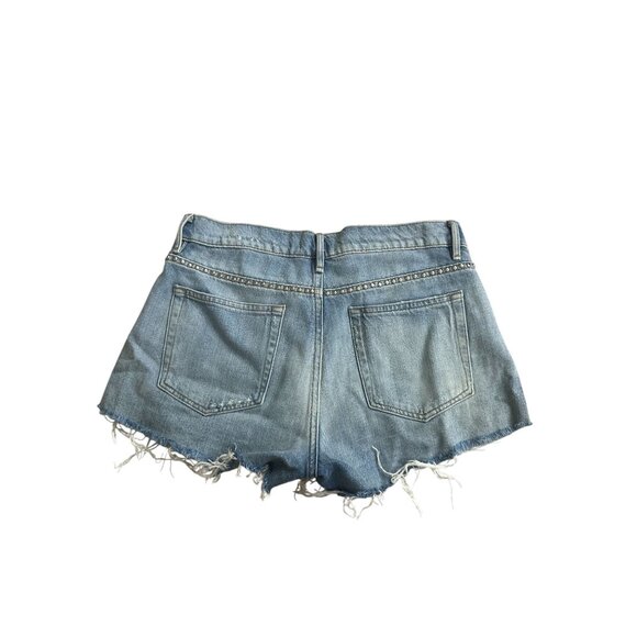 FRAME Light Wash Cutoff Studded Trim Denim Shorts Size 27 - Picture 8 of 9